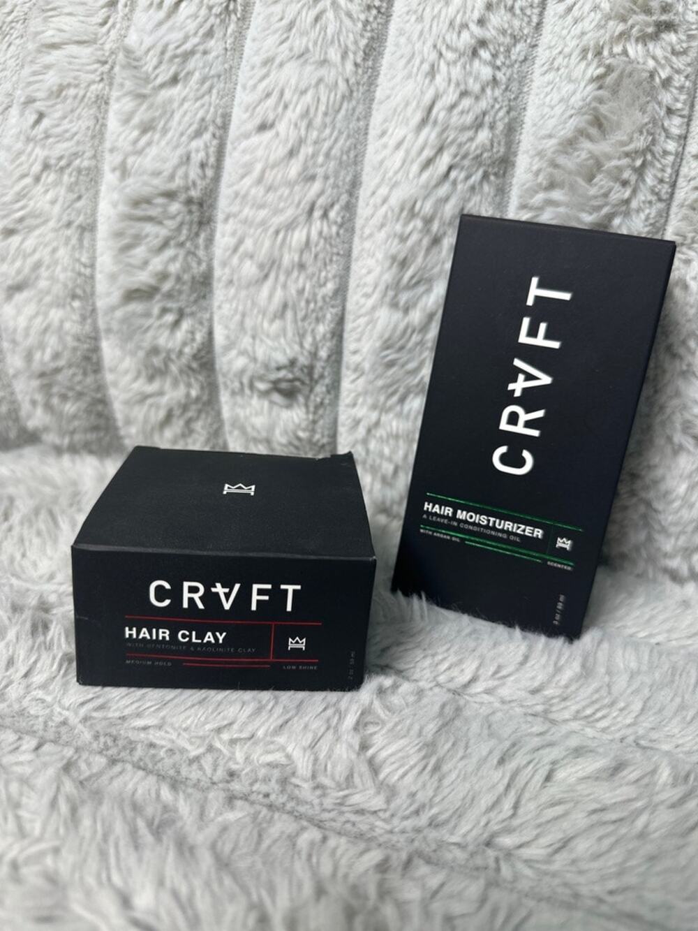 CRVFT Hair Clay & Hair Moisturizer 2 Piece Mens Styling Grooming Set New